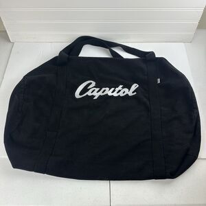 Capitol Records Embroidered Logo Black Los Angeles Apparel Duffle Bag 26" *READ*